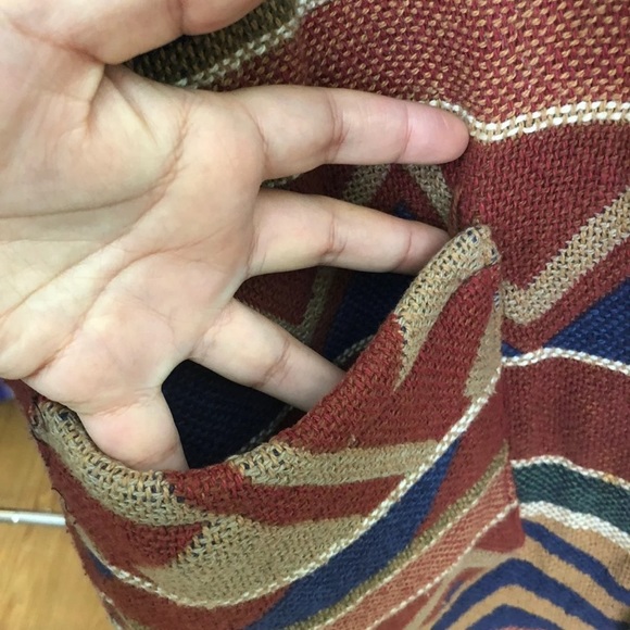 VINTAGE Maxi Aztec Blanket Sweater Coat - Picture 9 of 12